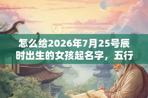 怎么给2026年7月25号辰时出生的女孩起名字,五行是什么? 怎么给2026年7月25号辰时出生的女孩起名字,五行是什么?