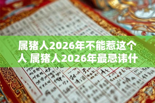 属猪人2026年不能惹这个人 属猪人2026年最忌讳什么属相