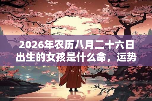 2026年农历八月二十六日出生的女孩是什么命,运势如何? 2026年农历八月二十六日出生的女孩是什么命,运势如何?
