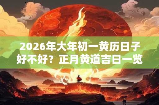 2026年大年初一黄历日子好不好？正月黄道吉日一览表