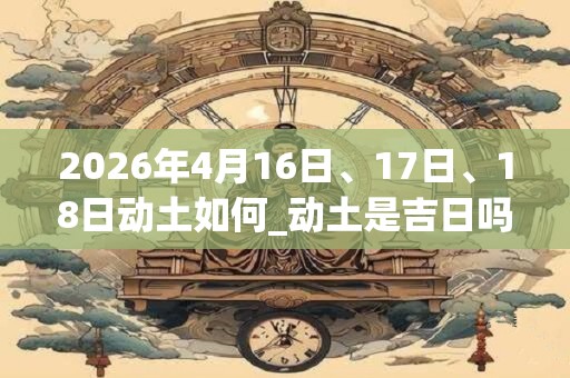 2026年4月16日、17日、18日动土如何_动土是吉日吗 2026年4月16日、17日、18日动土如何_动土是吉日吗