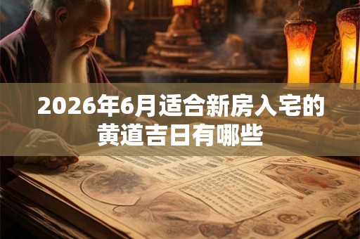 2026年6月适合新房入宅的黄道吉日有哪些