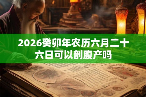 2026癸卯年农历六月二十六日可以剖腹产吗 2026癸卯年农历六月二十六日可以剖腹产吗