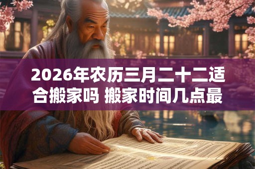 2026年农历三月二十二适合搬家吗 搬家时间几点最佳