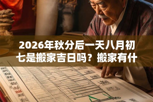 2026年秋分后一天八月初七是搬家吉日吗？搬家有什么讲究？