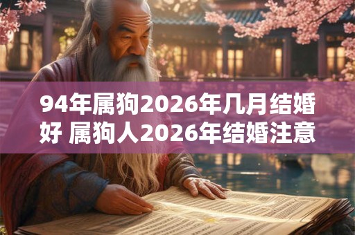94年属狗2026年几月结婚好 属狗人2026年结婚注意事项