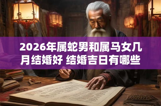 2026年属蛇男和属马女几月结婚好 结婚吉日有哪些天
