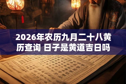 2026年农历九月二十八黄历查询 日子是黄道吉日吗