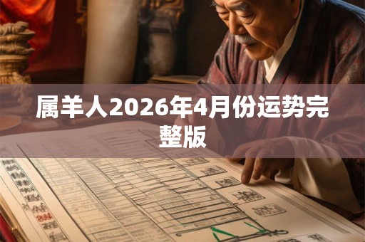 属羊人2026年4月份运势完整版 属羊人2026年4月份运势完整版