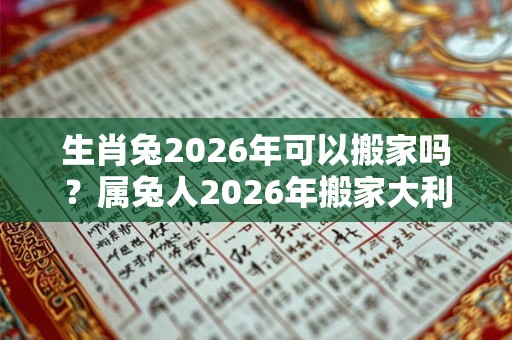 生肖兔2026年可以搬家吗？属兔人2026年搬家大利方位