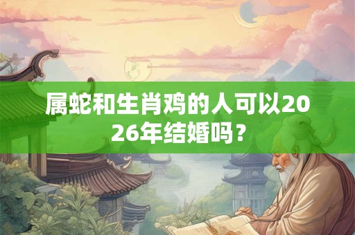 属蛇和生肖鸡的人可以2026年结婚吗? 属蛇和生肖鸡的人可以2026年结婚吗?