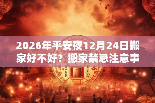 2026年平安夜12月24日搬家好不好？搬家禁忌注意事项？