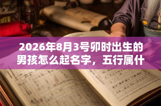 2026年8月3号卯时出生的男孩怎么起名字，五行属什么