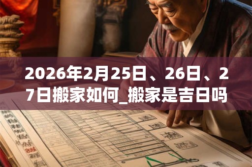 2026年2月25日、26日、27日搬家如何_搬家是吉日吗 2026年2月25日、26日、27日搬家如何_搬家是吉日吗