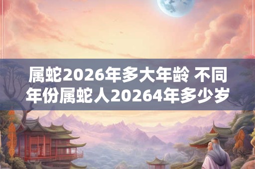 属蛇2026年多大年龄 不同年份属蛇人20264年多少岁了 属蛇2026年多大年龄 不同年份属蛇人20264年多少岁了