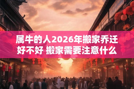 属牛的人2026年搬家乔迁好不好 搬家需要注意什么