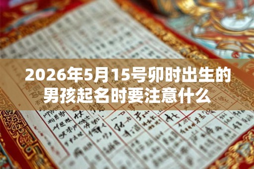 2026年5月15号卯时出生的男孩起名时要注意什么