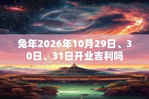 兔年2026年10月29日、30日、31日开业吉利吗