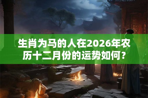 生肖为马的人在2026年农历十二月份的运势如何? 生肖为马的人在2026年农历十二月份的运势如何?