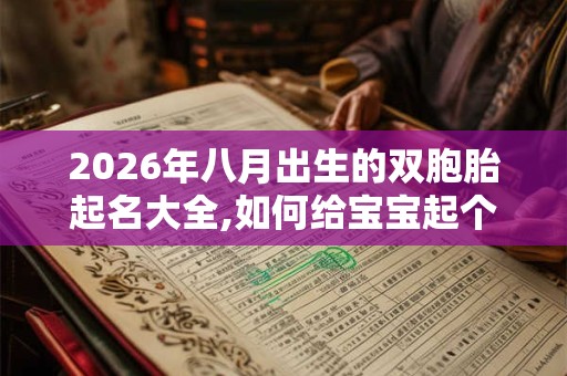 2026年八月出生的双胞胎起名大全,如何给宝宝起个好名字? 2026年八月出生的双胞胎起名大全,如何给宝宝起个好名字?