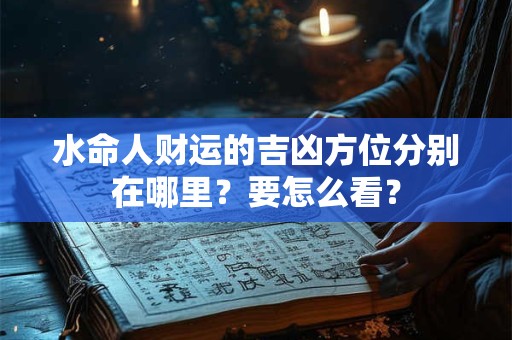 水命人财运的吉凶方位分别在哪里？要怎么看？