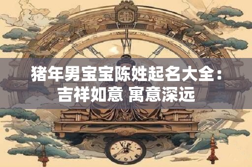 猪年男宝宝陈姓起名大全：吉祥如意 寓意深远