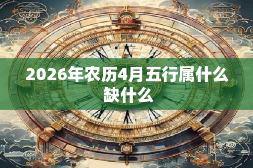 2026年农历4月五行属什么 缺什么