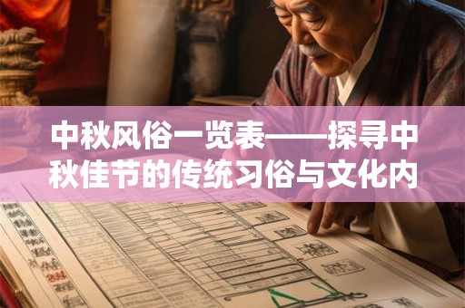 中秋风俗一览表——探寻中秋佳节的传统习俗与文化内涵