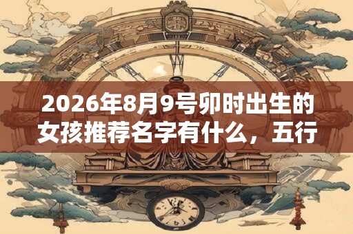 2026年8月9号卯时出生的女孩推荐名字有什么，五行属什么
