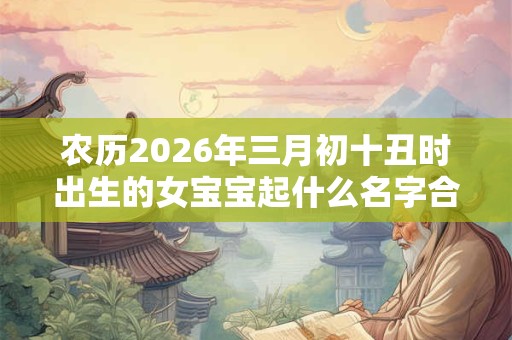农历2026年三月初十丑时出生的女宝宝起什么名字合适，五行属什么
