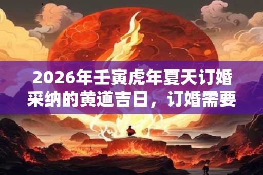 2026年壬寅虎年夏天订婚采纳的黄道吉日，订婚需要准备什么？