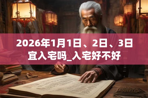 2026年1月1日、2日、3日宜入宅吗_入宅好不好