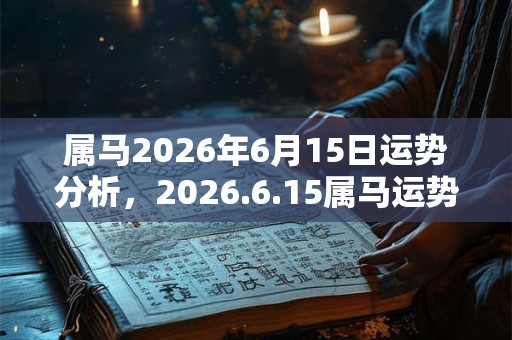 属马2026年6月15日运势分析，2026.6.15属马运势分析