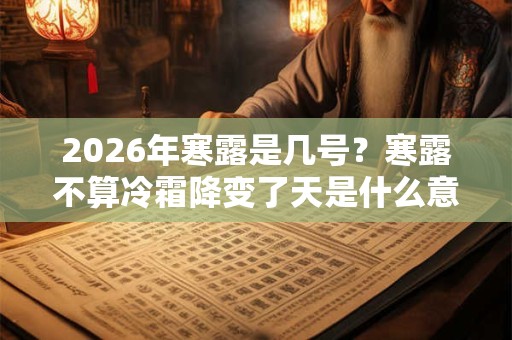 2026年寒露是几号？寒露不算冷霜降变了天是什么意思？