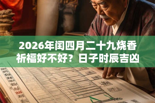 2026年闰四月二十九烧香祈福好不好？日子时辰吉凶？