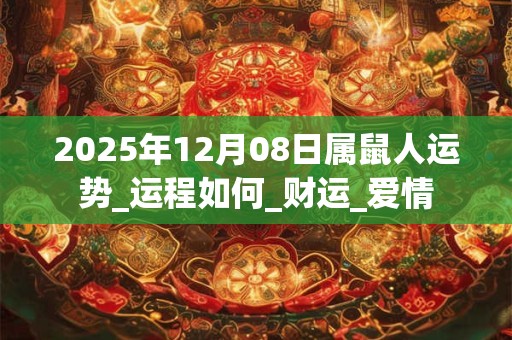2025年12月08日属鼠人运势_运程如何_财运_爱情