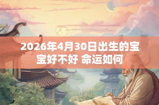 2026年4月30日出生的宝宝好不好 命运如何