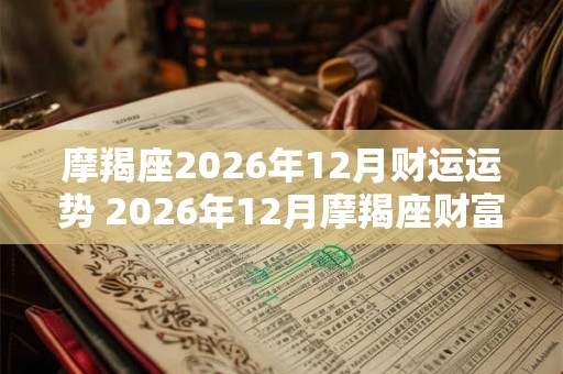 摩羯座2026年12月财运运势 2026年12月摩羯座财富运程详解