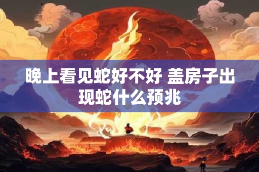 晚上看见蛇好不好 盖房子出现蛇什么预兆