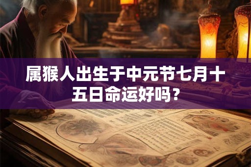 属猴人出生于中元节七月十五日命运好吗？