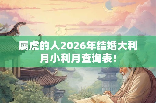 属虎的人2026年结婚大利月小利月查询表! 属虎的人2026年结婚大利月小利月查询表!