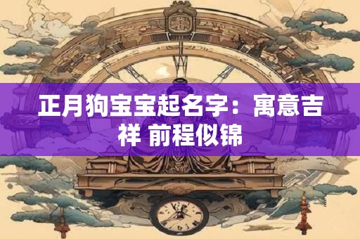 正月狗宝宝起名字：寓意吉祥 前程似锦