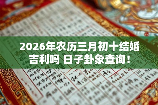 2026年农历三月初十结婚吉利吗 日子卦象查询！