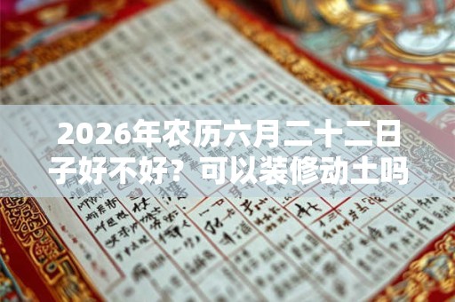 2026年农历六月二十二日子好不好?可以装修动土吗? 2026年农历六月二十二日子好不好?可以装修动土吗?