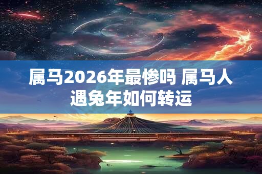 属马2026年最惨吗 属马人遇兔年如何转运 属马2026年最惨吗 属马人遇兔年如何转运