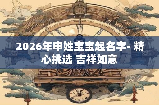 2026年申姓宝宝起名字- 精心挑选 吉祥如意 2026年申姓宝宝起名字- 精心挑选 吉祥如意