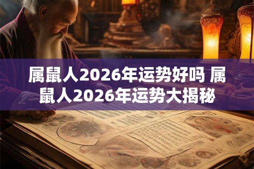 属鼠人2026年运势好吗 属鼠人2026年运势大揭秘