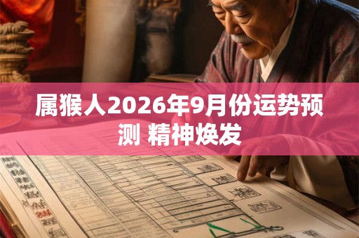 属猴人2026年9月份运势预测 精神焕发 属猴人2026年9月份运势预测 精神焕发