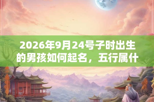 2026年9月24号子时出生的男孩如何起名,五行属什么 2026年9月24号子时出生的男孩如何起名,五行属什么