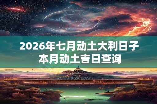 2026年七月动土大利日子 本月动土吉日查询